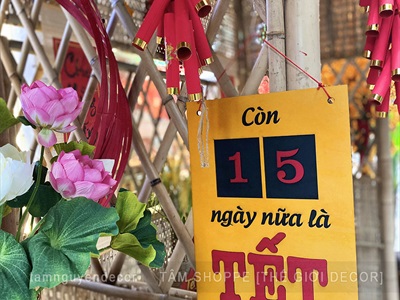 Lịch gỗ Đếm ngày đến Tết [Gỗ nhẹ - Sơn thủ công] 30x42cm LICH-03